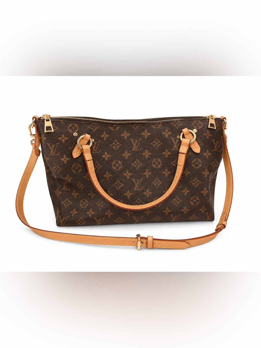 Monogram Canvas Shoulder Bag in Brown and Tan